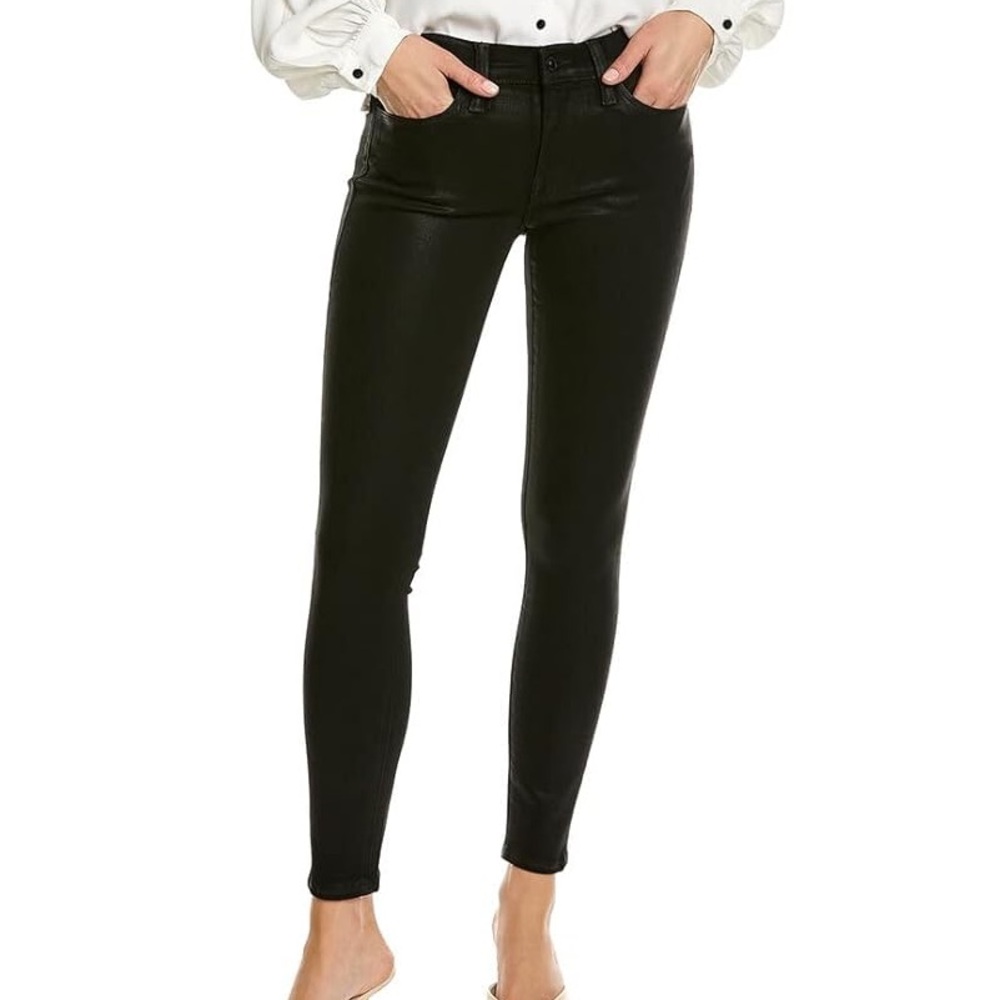 Hudson Jeans Natalie Midrise Dark Black Skinny Jeans, 24